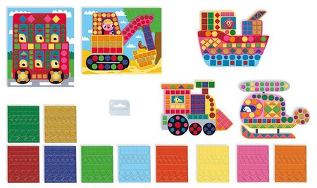 Zestaw kreatywny Mozaika Pojazdy 3+, Janod