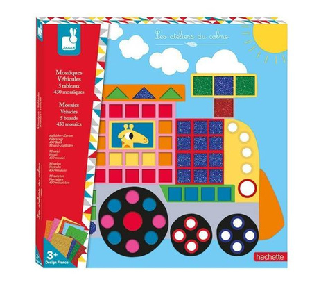 Zestaw kreatywny Mozaika Pojazdy 3+, Janod