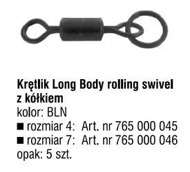 CARPLABS KRĘTLIK LONG BODY Z KÓŁKIEM #7 BLN CARPLABS® op.5SZT 765000046