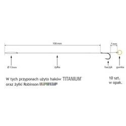 Przypon z gumką MF 501BM rozm. 10 śr. 0,190mm (10 szt.) Robinson 01-S-501BM-10G