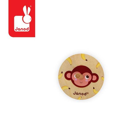 Drewniany bączek Pocket 3+, opakowanie zbiorcze 20 sztuk (4 rodzaje), Janod