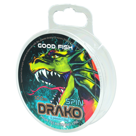 Żyłka GoodFish Drako Spin 0,20mm, 100 m, przeźroczysta GoodFish A-55-DS-020