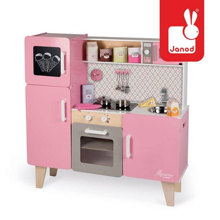 Kuchnia drewniana XL z dźwiękiem i 15 akcesoriami Macaron, Janod