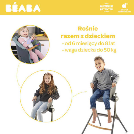 Beaba Krzesełko do karmienia Up&Down rosnące 6 msc. - 8 lat Dark grey