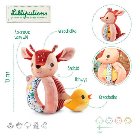 LILLIPUTIENS Grzechotka-chwytak Sarenka Stella 6 m+