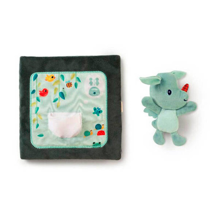 LILLIPUTIENS Książeczka z mini-przytulanką wielofunkcyjna "Puk puk" Smok Joe 18 m+