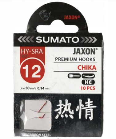 (R) HACZYKI SUMATO CHIKA 12 CZERWONE+PRZYPON 0,14 1X10SZT JAXON HY-SRA12