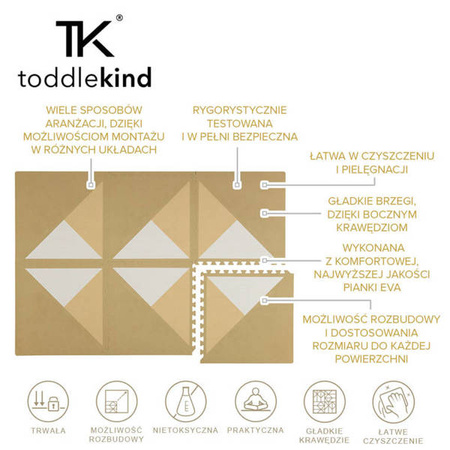 TODDLEKIND Mata do zabawy piankowa podłogowa Prettier Playmat Kyte Wheat