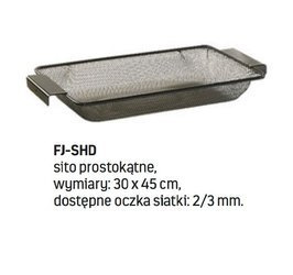 SITO PROSTOKĄTNE LUX 30X46CM OCZKO 2X2MM JAXON FJ-SHD2X2