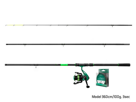 Zestaw feederowy Delphin GreenFEED 300 300cm/100g + 3T + Method FEED 200m Delphin (101005176)