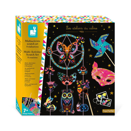 Multi - zestaw kreatywny 8 kreacji Wydrapywanki 7+, Janod