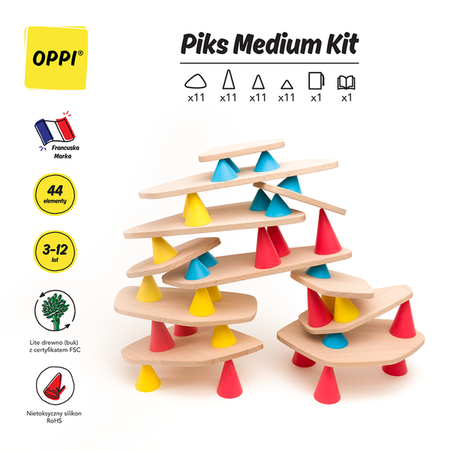 OPPI Kreatywny zestaw konstrukcyjny średni Piks Medium 44 elementy 3+