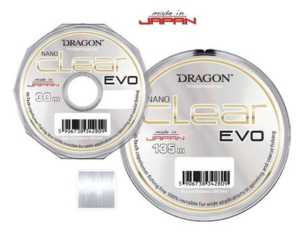 Żyłka  NanoCLEAR EVO / Made in Japan 30 m 0.18 mm/4.50 kg przeźroczysta    DRAGON PDF-32-44-018