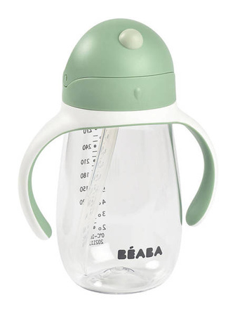 Beaba Bidon niekapek ze słomką tritanowy 300 ml Sage green