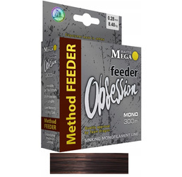 Żyłka MegaBAITS  OBSESSION  Method FEEDER 300 m 0.28 mm/ 8.40 kg ciemnobrązowa / czarna    DRAGON PDF-30-26-228
