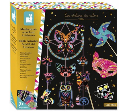 Multi - zestaw kreatywny 8 kreacji Wydrapywanki 7+, Janod