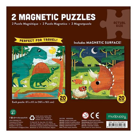 Mudpuppy Puzzle magnetyczne Dinozaury 4+