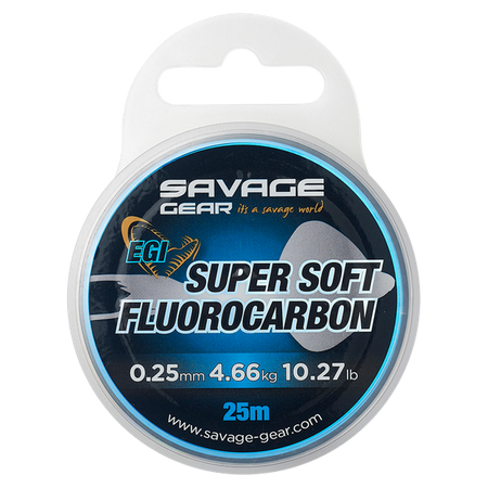 SUPER SOFT FLUOROCARBON EGI 25M 0.29MM 6.03KG 13.29LB PINK Savage Gear (74482)