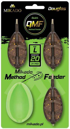 KOSZYKI DO METODY METHOD FEEDER DOUGLAS Q.M.F. SYSTEM L KOMPLET - 20+30+40g + FOREMKA - op.1kpl. MIKADO AMFN-QMF-3L-SETB