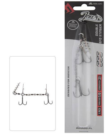 DOZBROJKA - Z KRĘTLIKÓW JAWS DOUBLE EVO STINGER - 25kg - kotwice nr 1/0 - op.1szt.