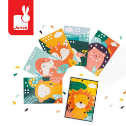 Układanka drewniana mozaika Zwierzątka 3+, Janod