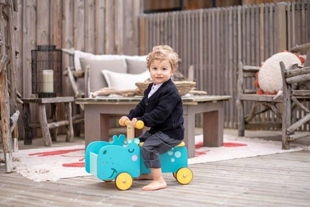 Drewniany jeździk ze skrzynią Hipopotam, Janod