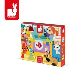 Puzzle sensoryczne 20 elementów Zwierzęta domowe, Janod