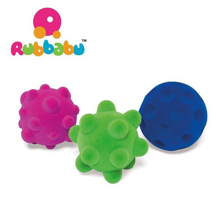 Rubbabu Zestaw 3 małych sensorycznych piłek