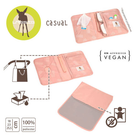 Lassig Casual Label Przewijak podróżny z etui na akcesoria Soft Stripes rose