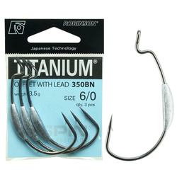 Hak Titanium OFFSET WITH LEAD 350BN (3 szt), rozm. 6/0, 3,5gr Robinson 02-S-350BN-6/0