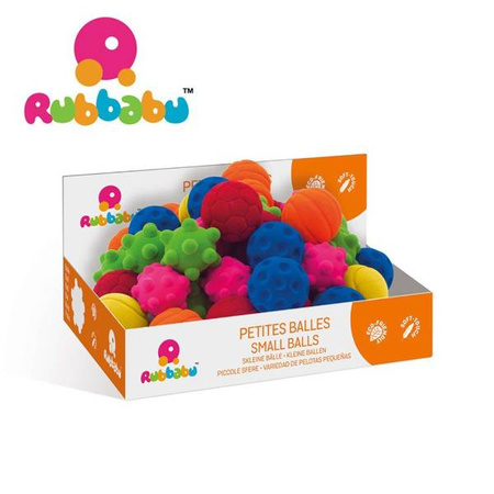 Rubbabu Zestaw 6 małych sensorycznych piłek (opakowanie zbiorcze 48 sztuk)