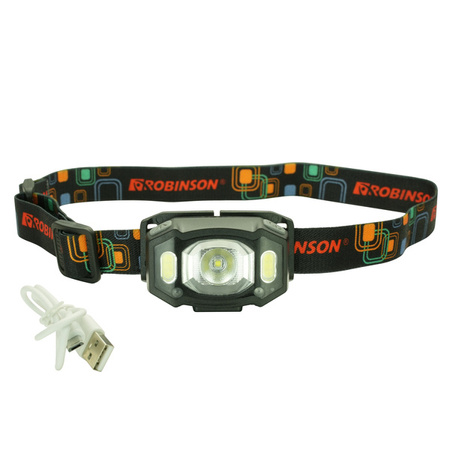 Latarka czołowa z czujnikiem ruchu - czarna Robinson 99-LM-035