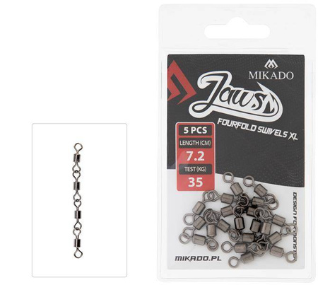 KRĘTLIK - JAWS FOURFOLD SWIVELS XL - 35kg - op.5szt. MIKADO AMA-J-001-02