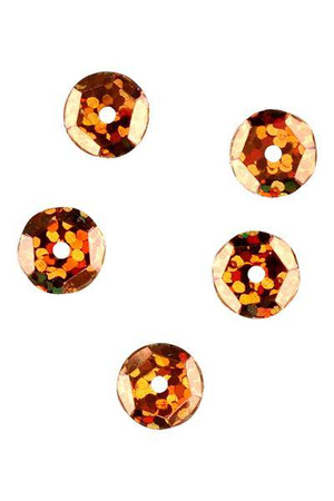 CEKINY ZŁOTE śr.6mm - BRĄZOWE - op.20szt. MIKADO AM-SUR-C01-6-BR