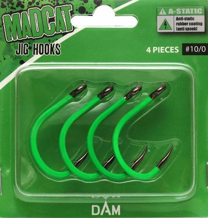 HAK NA SUMA, HAKI SUMOWE ANTYSTATYCZNE 4szt. MADCAT A-STATIC JIG HOOK# 10/0 DAM (55952)