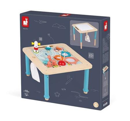 Drewniany progresywny stolik aktywizujący 18 m+, Janod