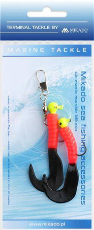 ZESTAW MORSKI - PILK TWIST JIGHEAD RIG 7.5 cm - 2x6 g (RED/BLACK) MIKADO LS-A007-2X6Y-03