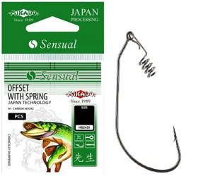 HACZYK SENSUAL - OFFSET WITH SPRING Nr. 2/0 BN - torebka 5szt MIKADO HS2435-2/0-BN