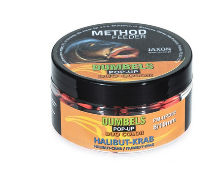 DUMBELS DUO COLOR POP-UP METHOD FEEDER 8/10MM HALIBUT/KRAB 30G JAXON FM-DPD02