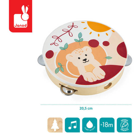 Drewniany tamburyn Sunshine 18m+, Janod