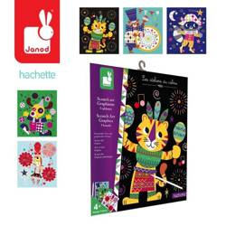 Zestaw kreatywny Do zdrapywania Graficzne zwierzątka 4+, Janod