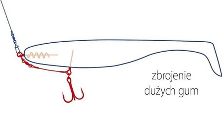Dozbrojka z korkociągiem - A.F.W. - kotw.rozmiar3/0 1 x 7 Surflon 27 kg czarny 14 cm 2 szt. DRAGON PDF-55-300-2714