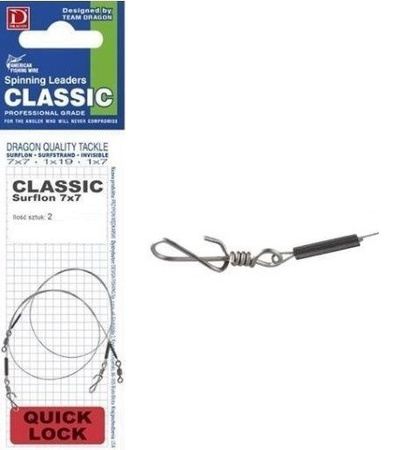 Przypony A.F.W. QUICK 7x7 Surflon 9kg CLASSIC 20cm 2szt. DRAGON PDF-56-309-20