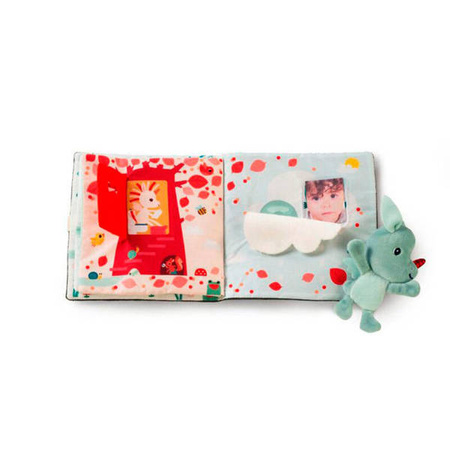 LILLIPUTIENS Książeczka z mini-przytulanką wielofunkcyjna "Puk puk" Smok Joe 18 m+