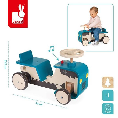 Drewniany jeździk Traktor 12 m+, Janod
