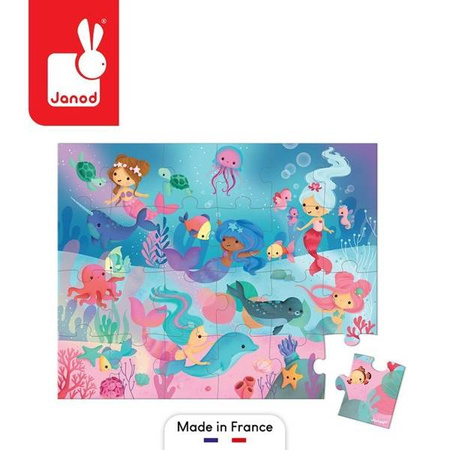 Puzzle w walizce Syreny 24 elementy 3+ Made in France, Janod