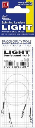 Przypony AWF 1x19 Surfstrand 5kg LIGHT 15cm 2szt DRAGON PDF-52-405-15