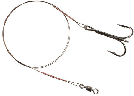 PRZYPON STALOWY Z KR. I KOTWICĄ 40cm / 10 kg - op.2 szt (BROWN) MIKADO ZG11-016