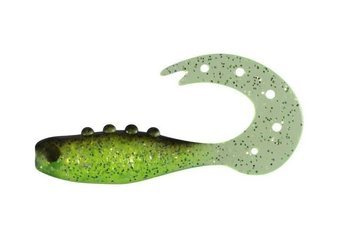 Ripper  HITMAN 4"/10cm 3szt./bag CHARTREUSE/BLACK silver glitter     DRAGON CHE-HI40S-30-101