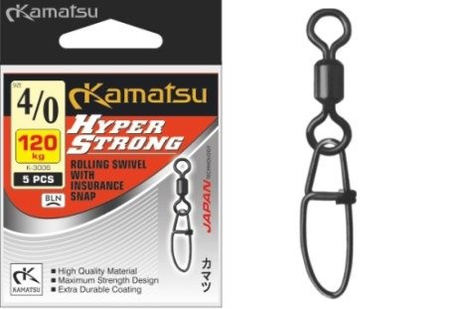 KRĘTLIK Z AGRAFKĄ HYPER STRONG K-3006 4/0/120kg OP 5SZT KAMATSU 580300400